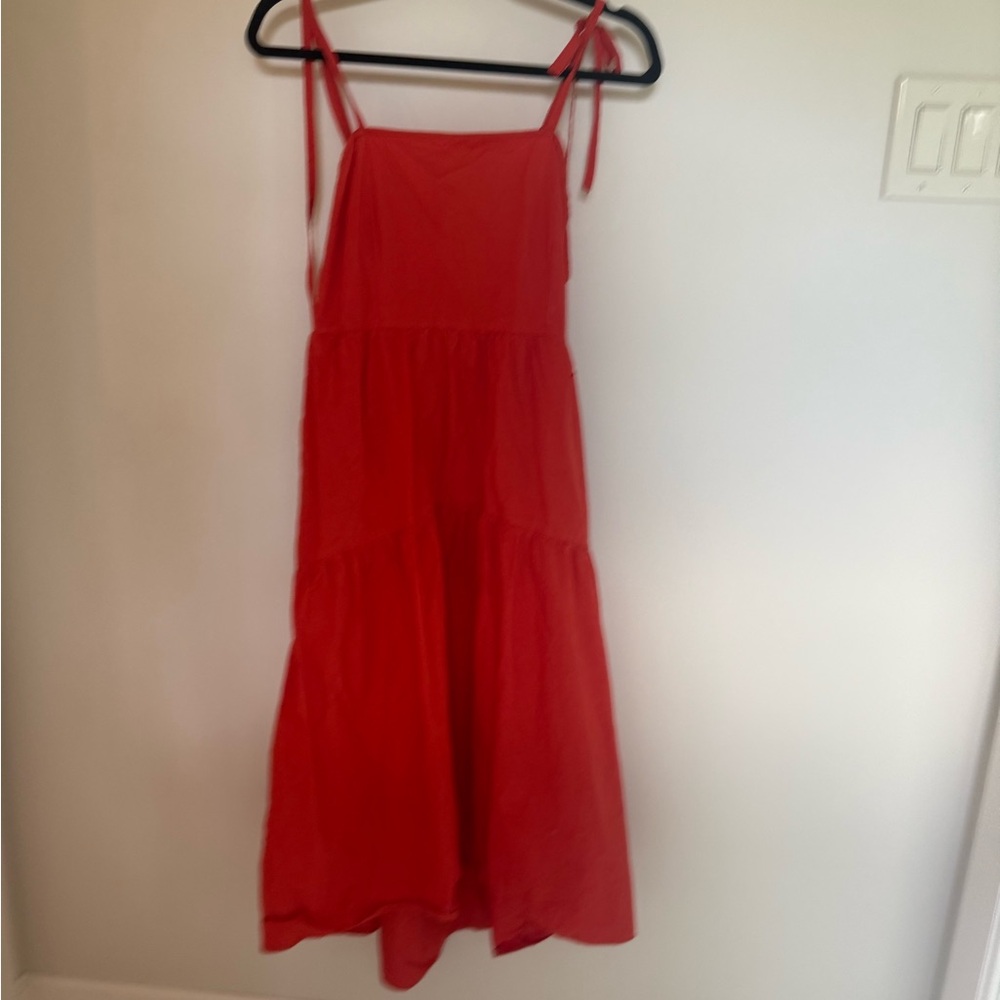Who What Wear Red/Orange Spaghetti Strap Maxi Dress